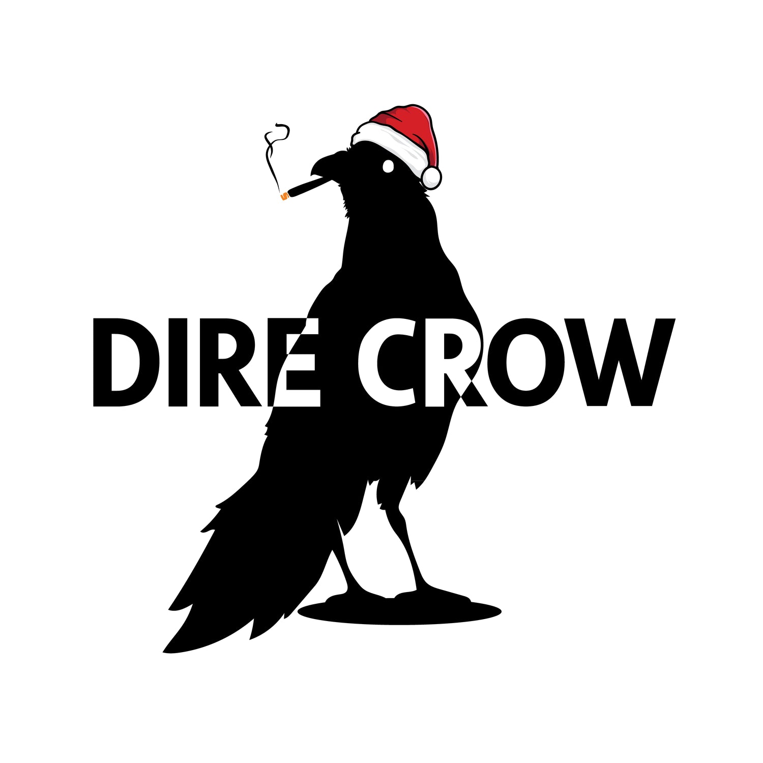 LOGO - a Geordie crow wearing a top hat smoking a J