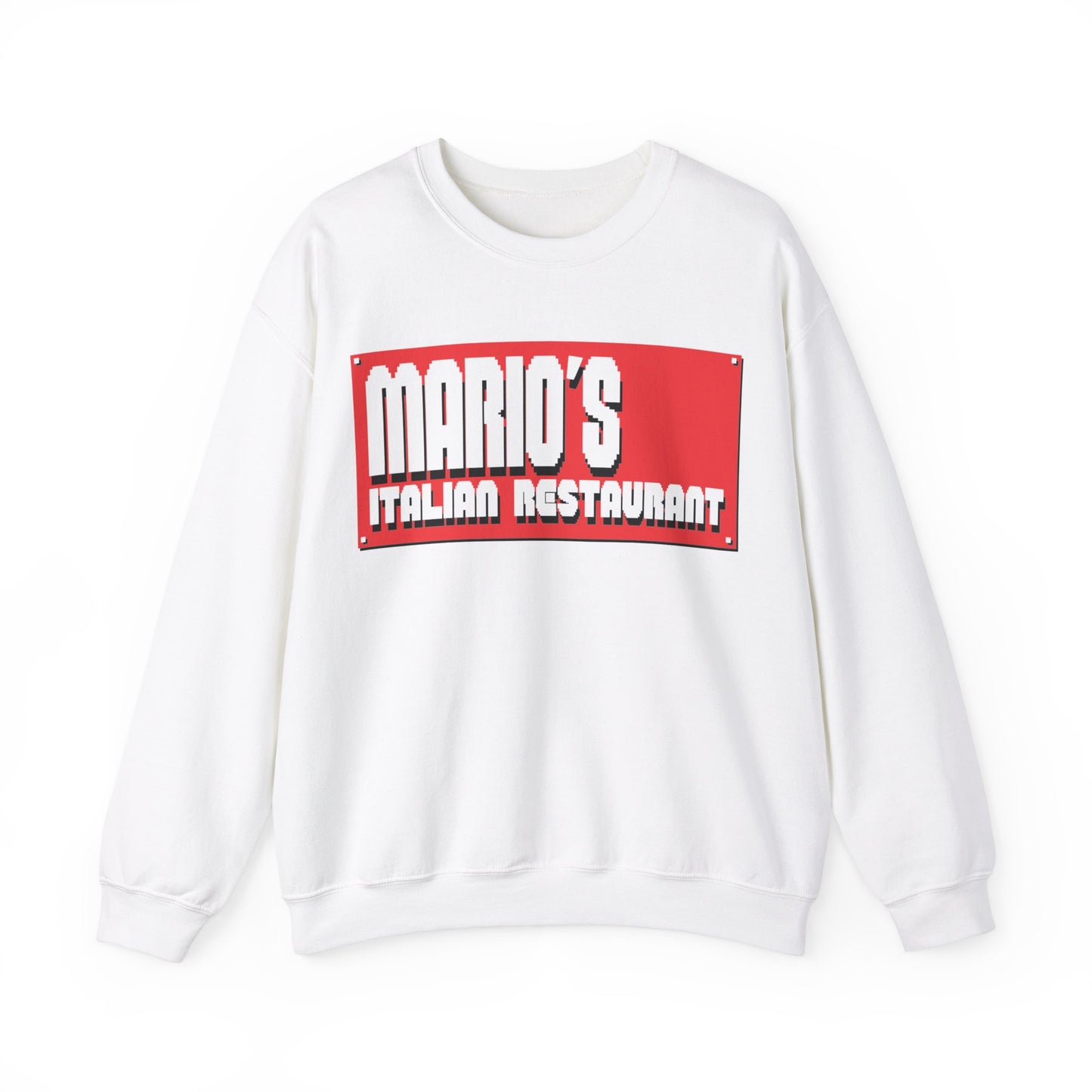 Mario's Italian Restaurant - 8 Bit Title - Crewneck Sweatshirt