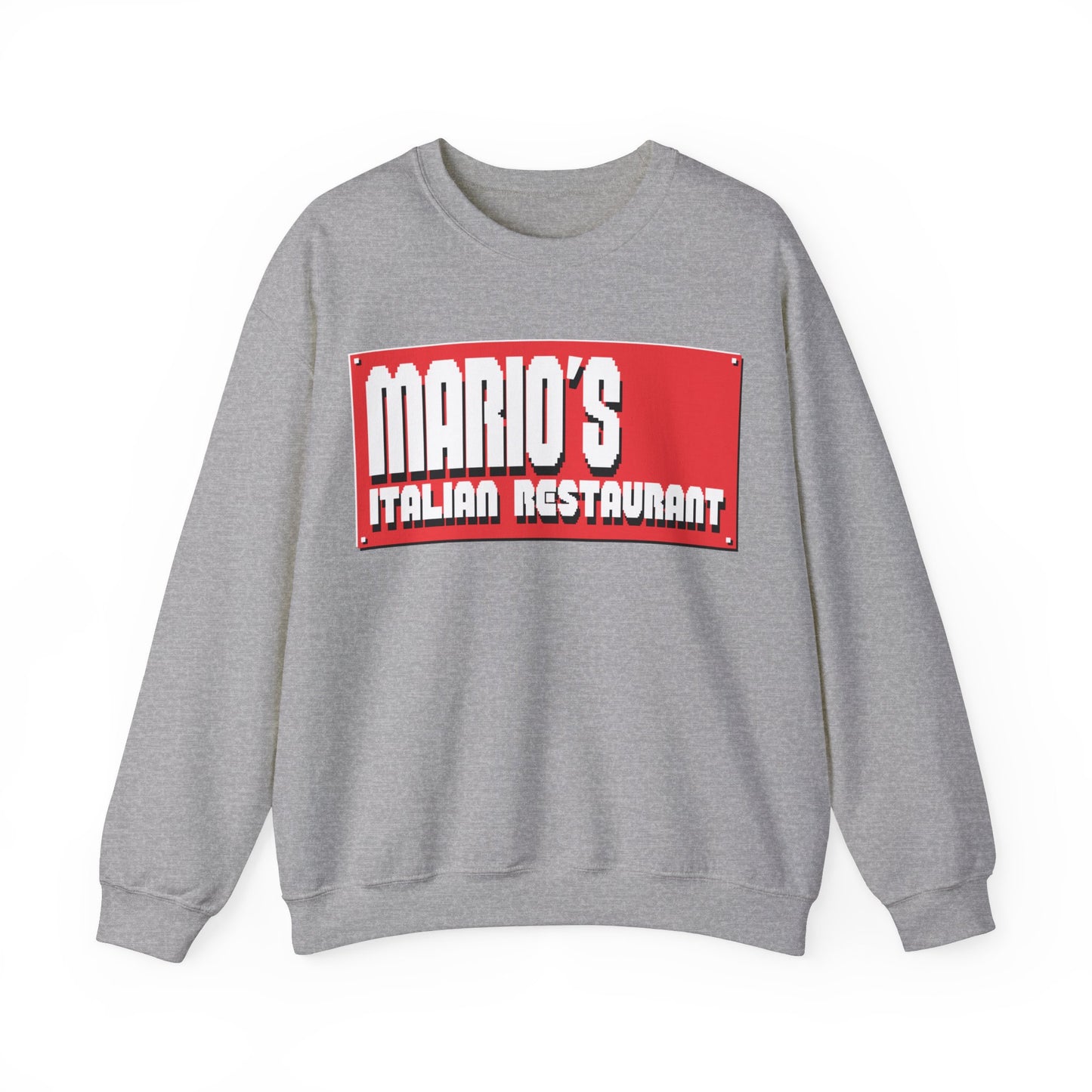 Mario's Italian Restaurant - 8 Bit Title - Crewneck Sweatshirt