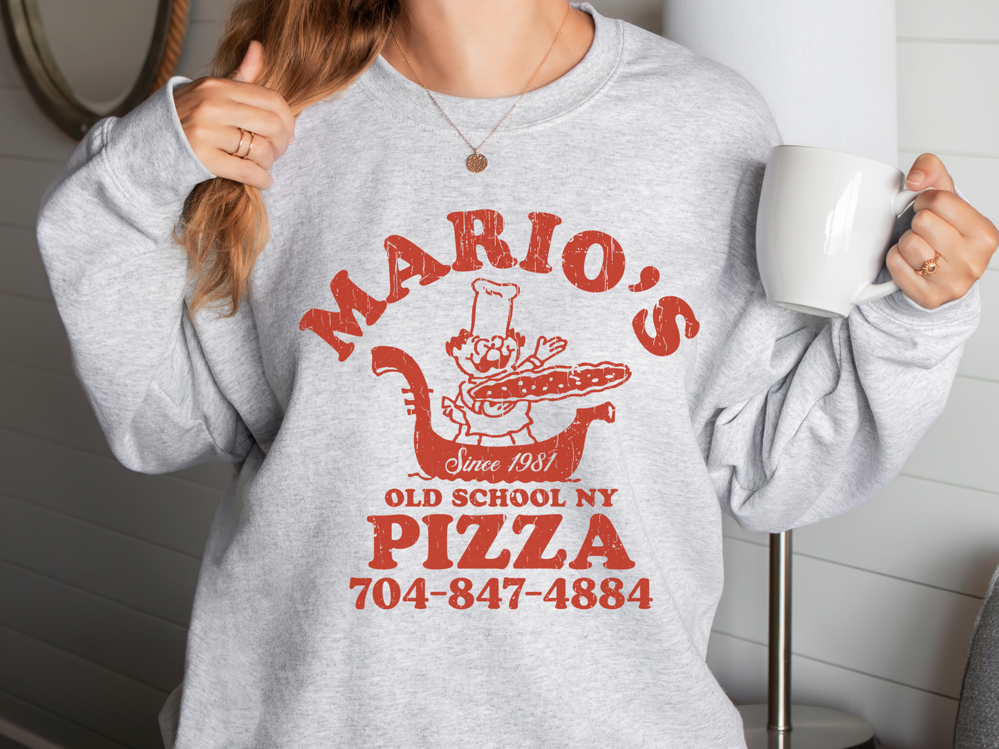 Mario's Italian Restaurant - Old School - Crewneck Sweatshirt