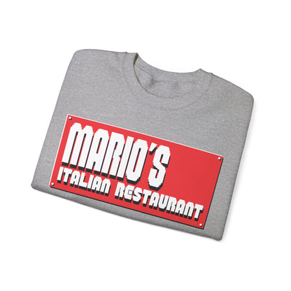 Mario's Italian Restaurant - 8 Bit Title - Crewneck Sweatshirt