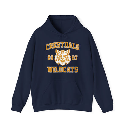 Personalized Crestdale Wildcat Hoodie — Vintage Collegiate Wildcat Sweatshirt - Athlete's Name & Number