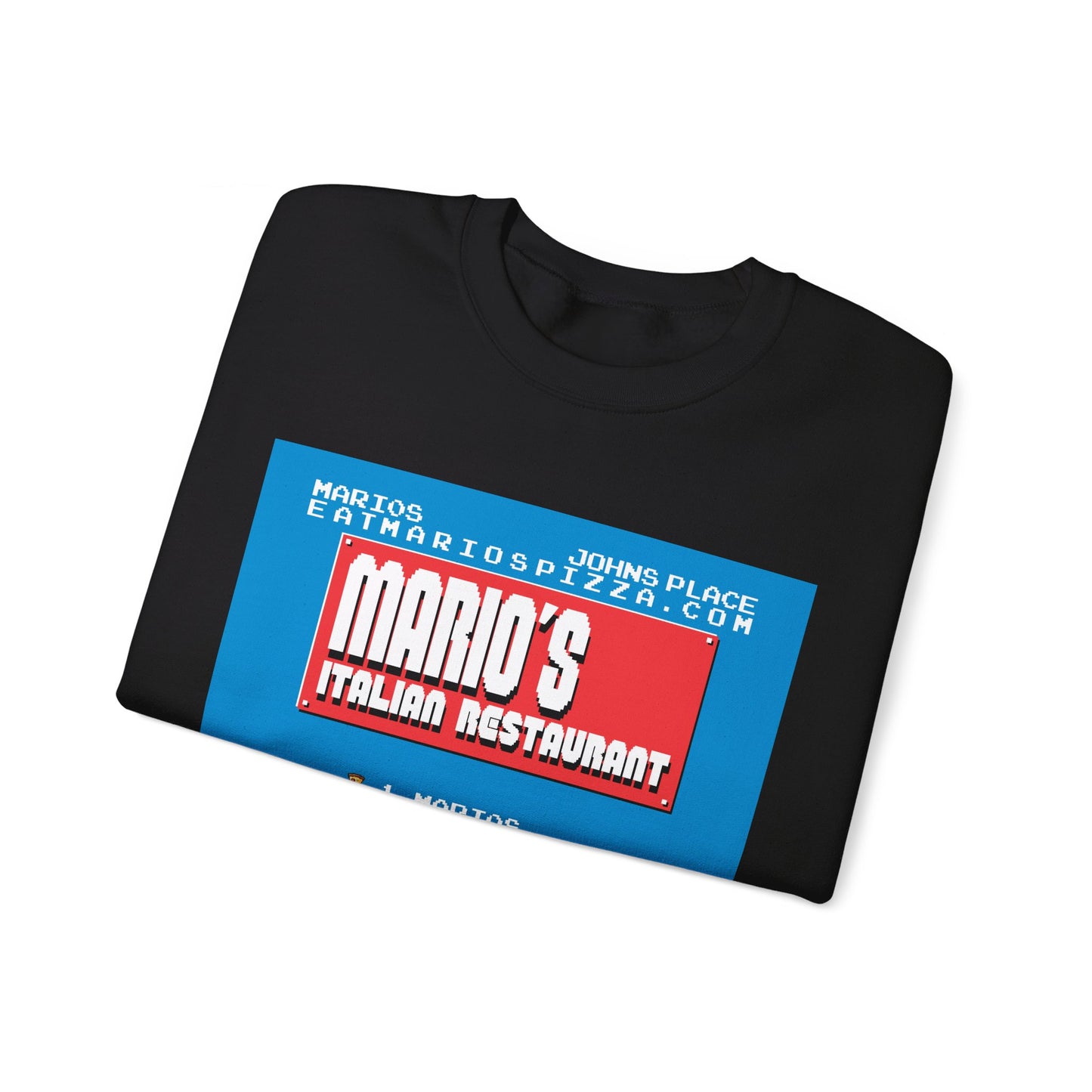 Mario's Italian Restaurant - 8 Bit Menu - Crewneck Sweatshirt