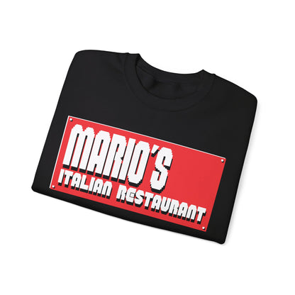 Mario's Italian Restaurant - 8 Bit Title - Crewneck Sweatshirt