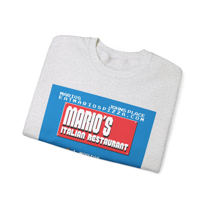 Mario's Italian Restaurant - 8 Bit Menu - Crewneck Sweatshirt