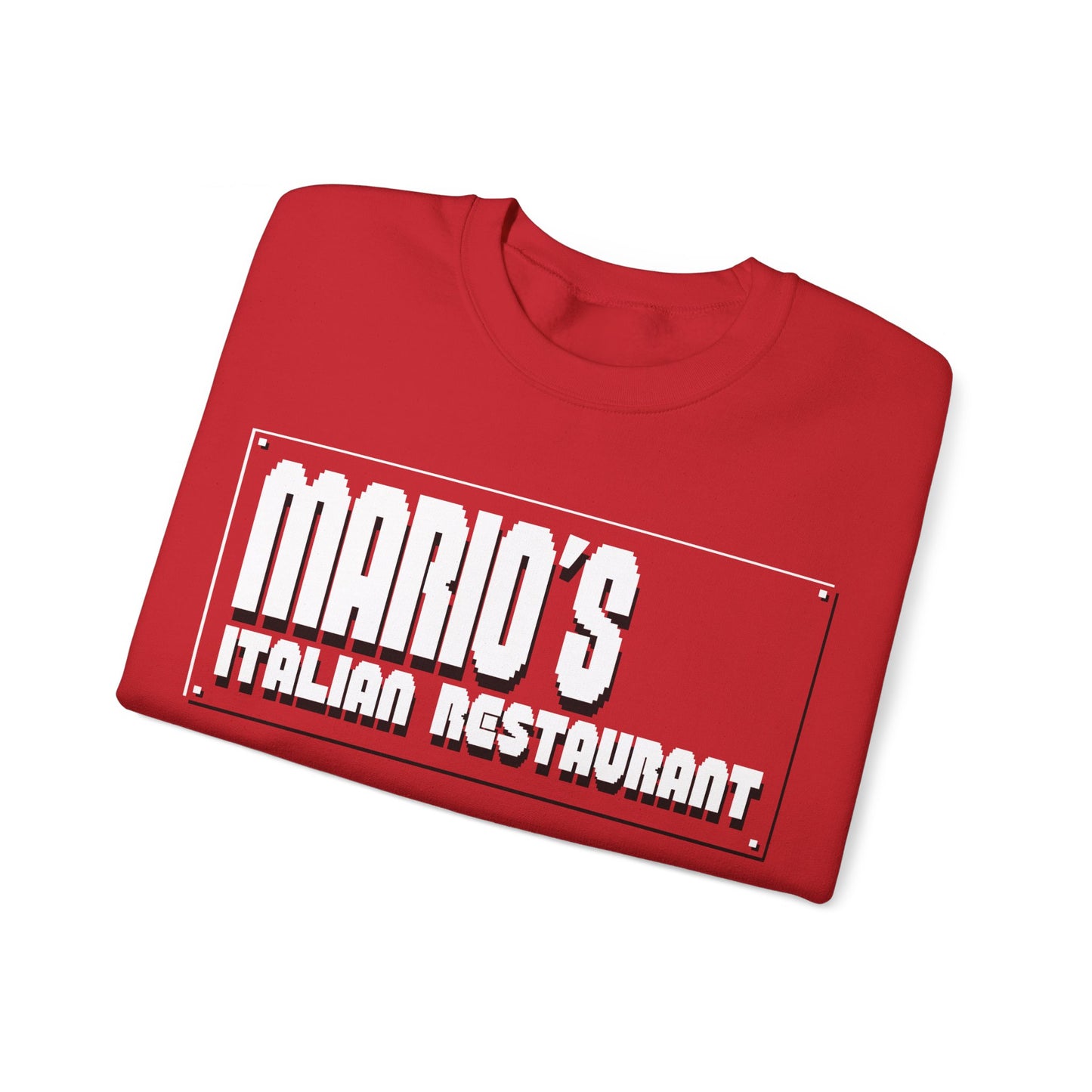 Mario's Italian Restaurant - 8 Bit Title - Crewneck Sweatshirt