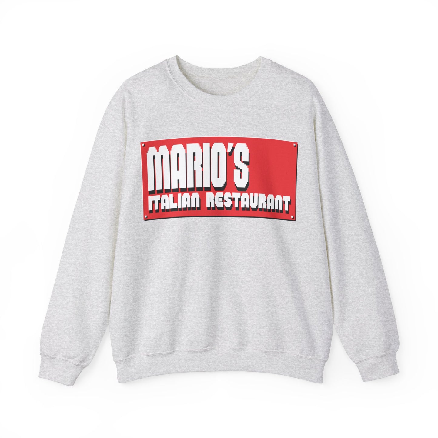 Mario's Italian Restaurant - 8 Bit Title - Crewneck Sweatshirt