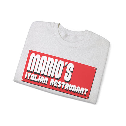 Mario's Italian Restaurant - 8 Bit Title - Crewneck Sweatshirt