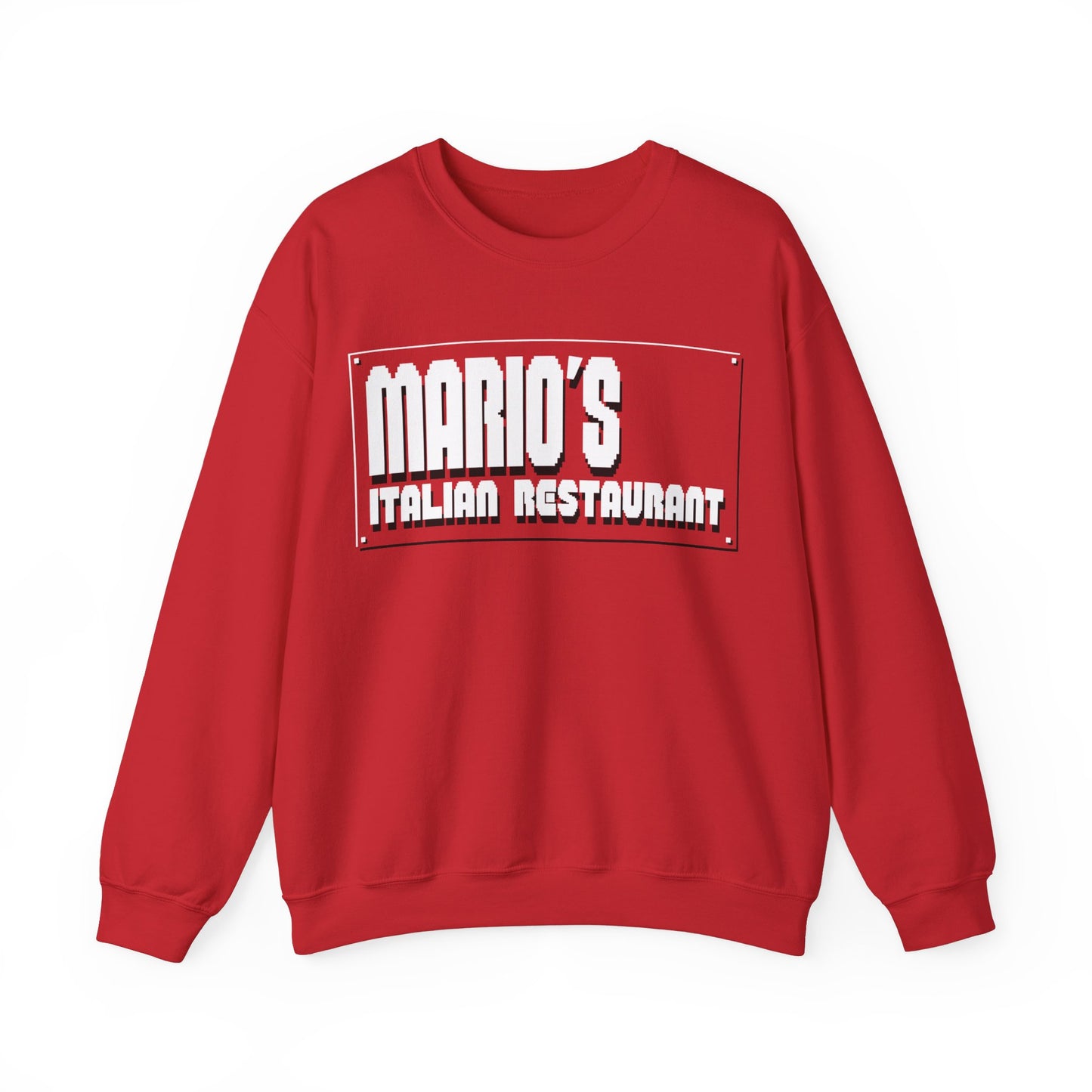 Mario's Italian Restaurant - 8 Bit Title - Crewneck Sweatshirt