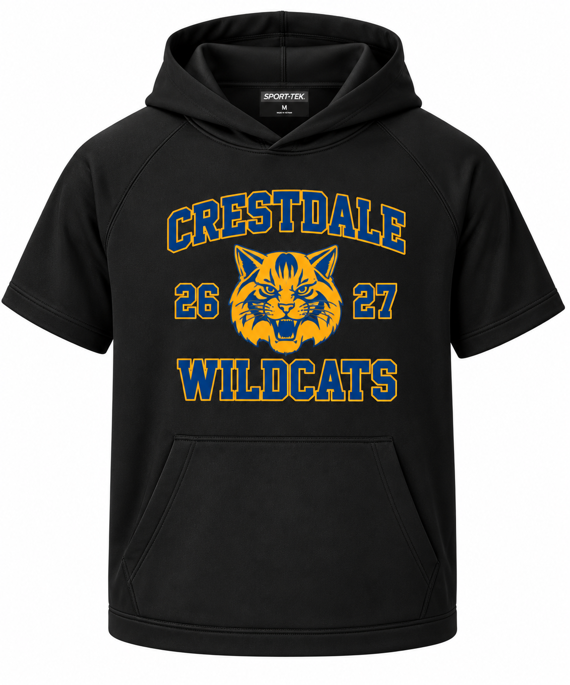 Crestdale Wildcats Short-Sleeve Performance Hoodie