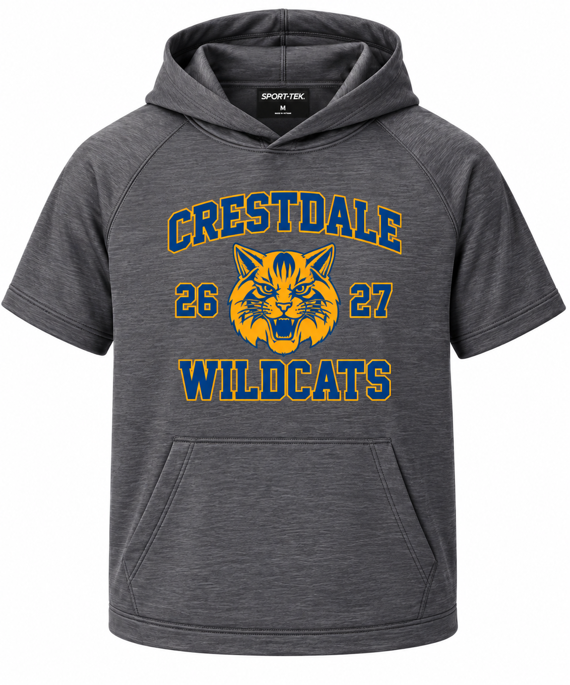 Crestdale Wildcats Short-Sleeve Performance Hoodie
