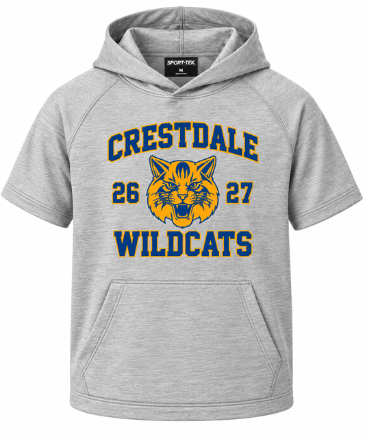 Crestdale Wildcats Short-Sleeve Performance Hoodie