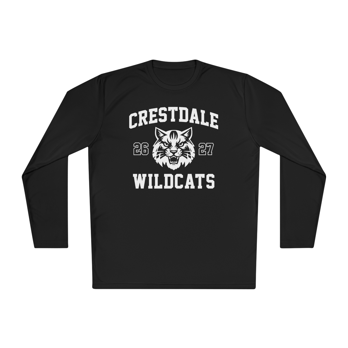Personalized Crestdale Wildcats 26-27 Moisture Wicking Long Sleeve - Athlete Name & Number