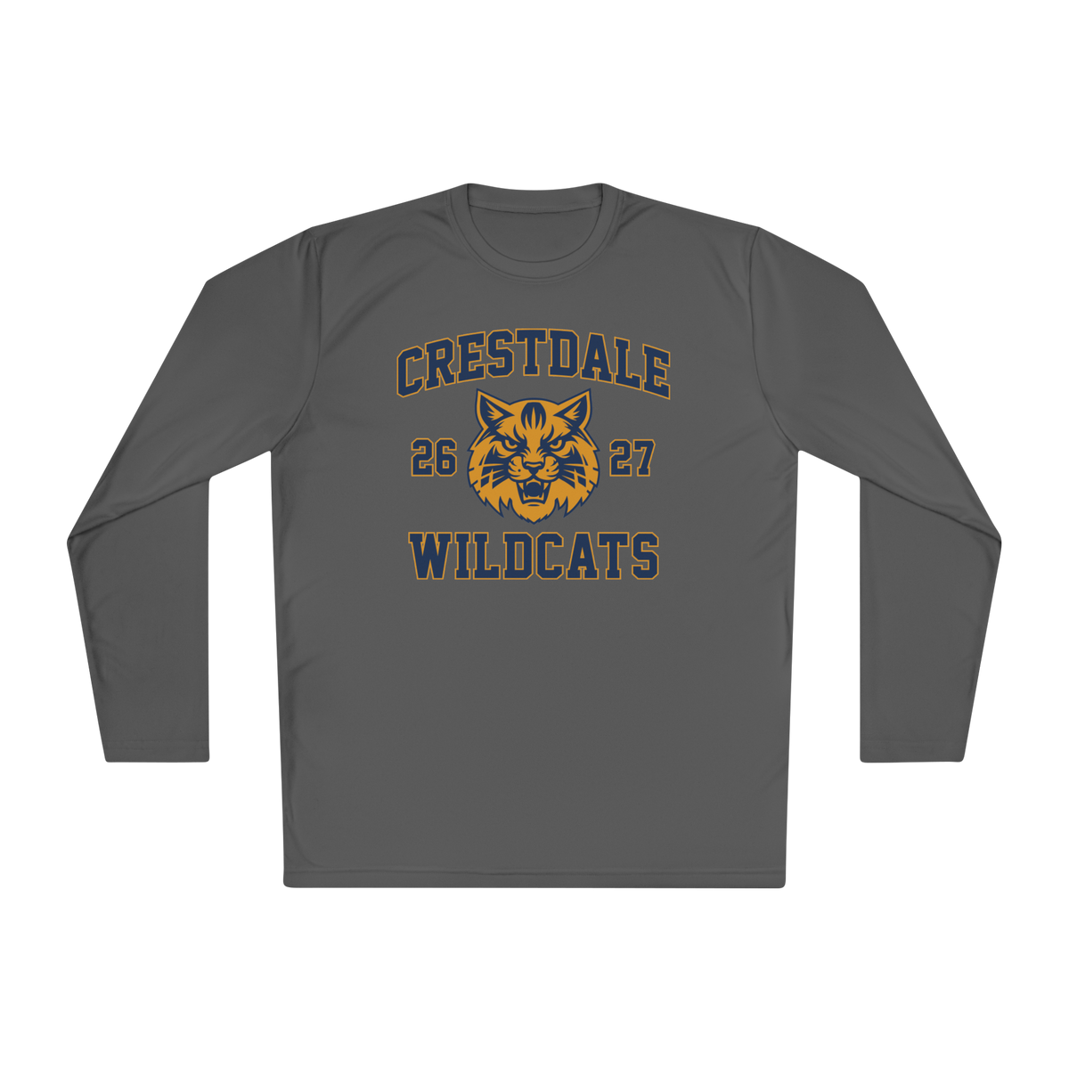 Personalized Crestdale Wildcats 26-27 Moisture Wicking Long Sleeve - Athlete Name & Number