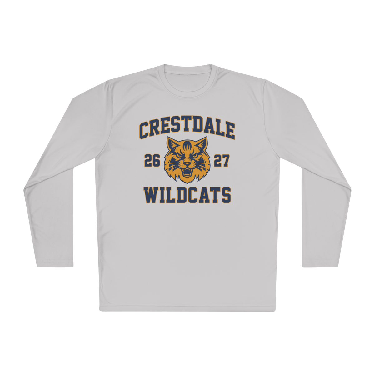 Personalized Crestdale Wildcats 26-27 Moisture Wicking Long Sleeve - Athlete Name & Number