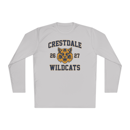 Personalized Crestdale Wildcats 26-27 Moisture Wicking Long Sleeve - Athlete Name & Number