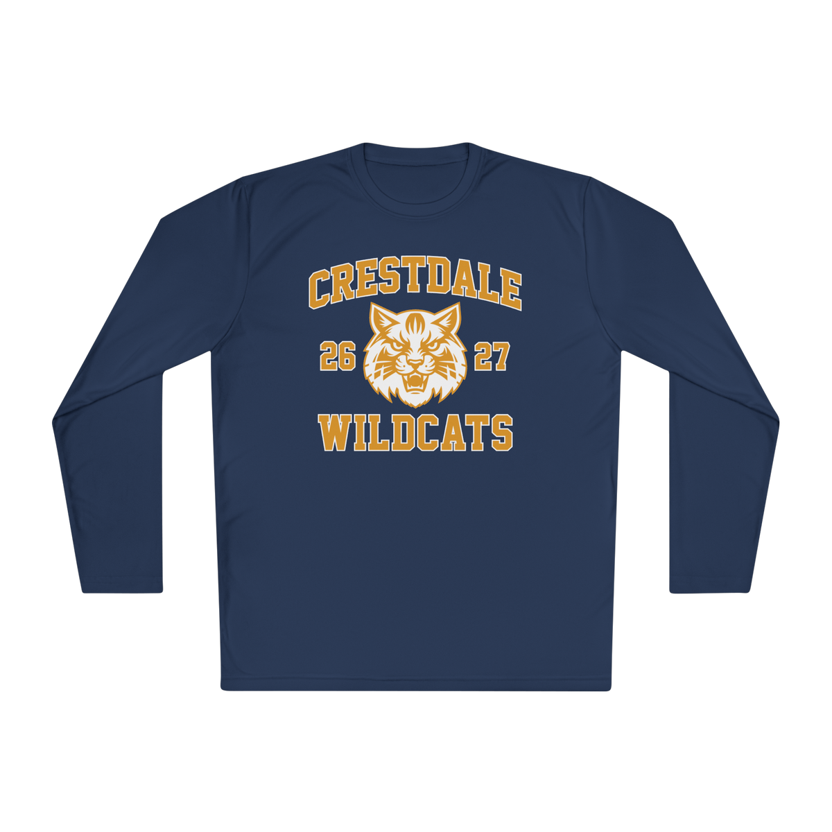 Personalized Crestdale Wildcats 26-27 Moisture Wicking Long Sleeve - Athlete Name & Number