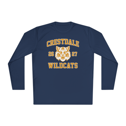 Personalized Crestdale Wildcats 26-27 Moisture Wicking Long Sleeve - Athlete Name & Number