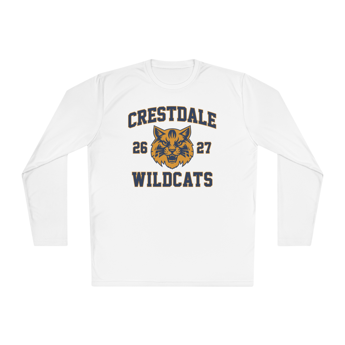 Personalized Crestdale Wildcats 26-27 Moisture Wicking Long Sleeve - Athlete Name & Number